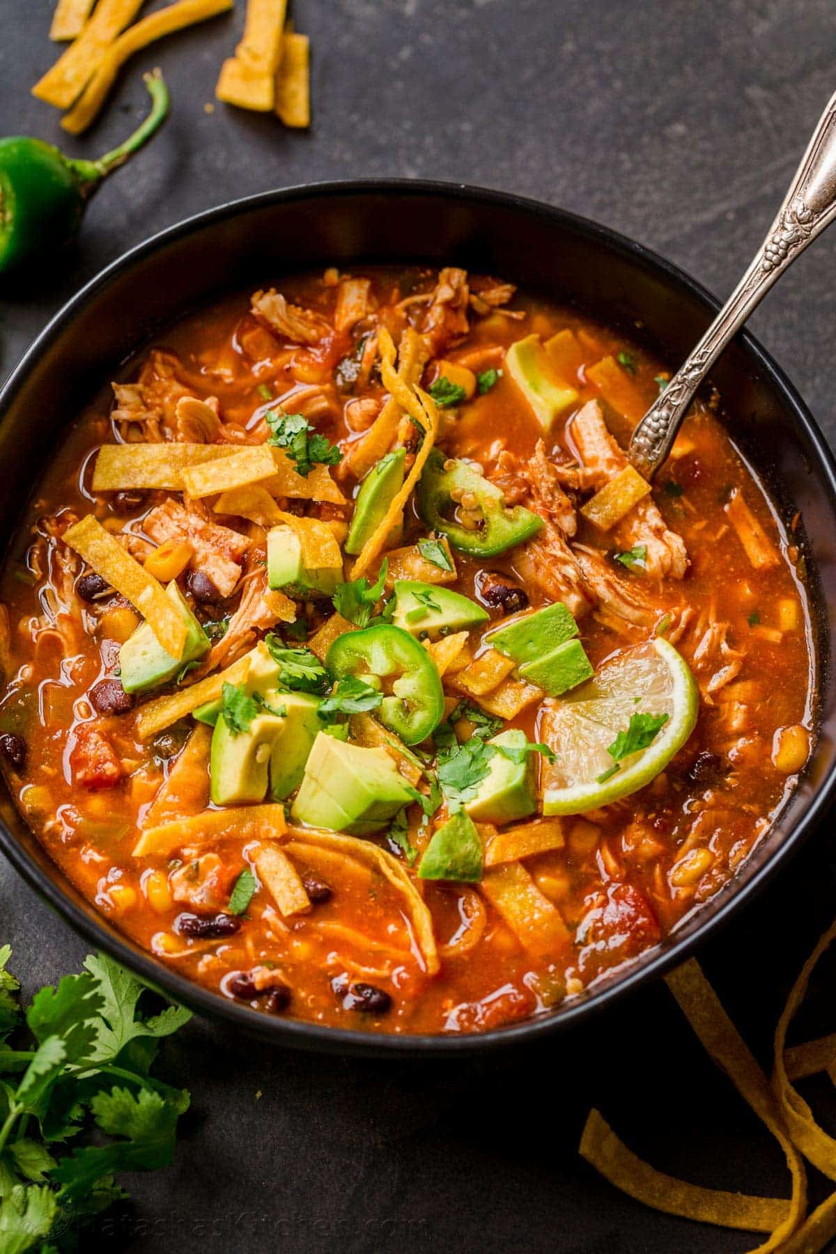 The BEST Chicken Tortilla Soup