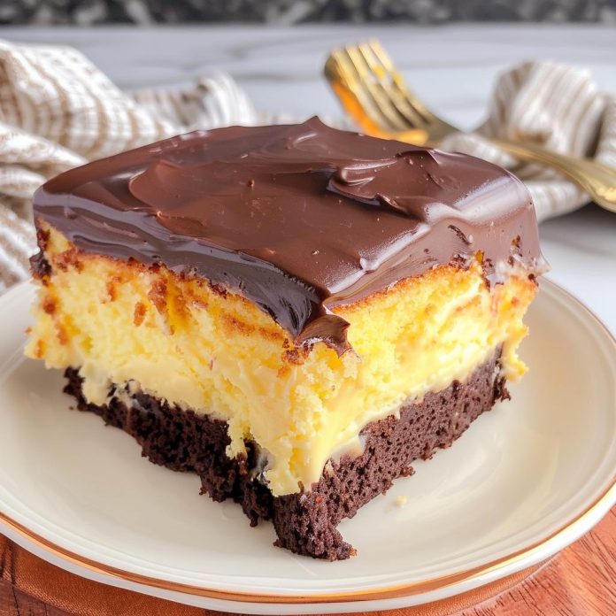 Boston Cream Pie Poke Cake