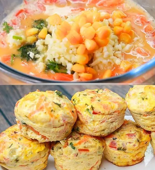 Cheesy Veggie Egg Muffins