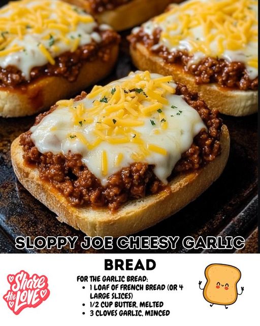 Sloppy Joe Cheesy Garlic Bread