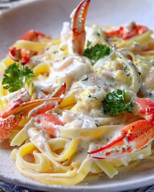 Crab Fettuccine Alfredo