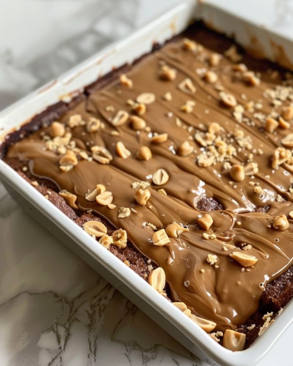 Peanut Butter Chocolate Gooey Butter Cake