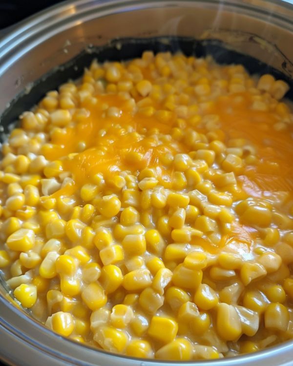 Slow Cooker Cheddar Corn