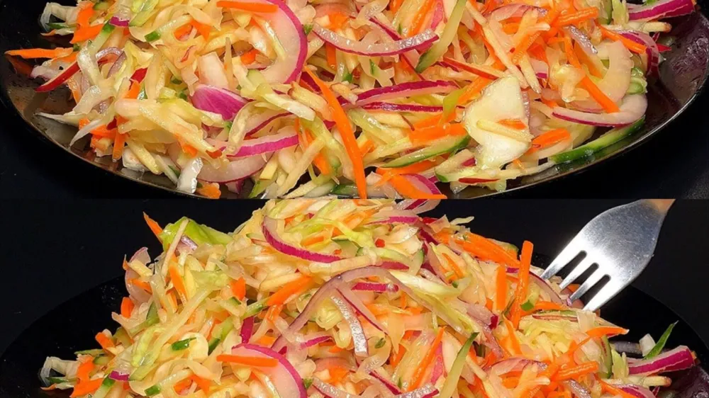 Indulge in Weight Loss Bliss with a Belly-Fat Burning Salad Highlighting Cabbage, Carrots, and Apples