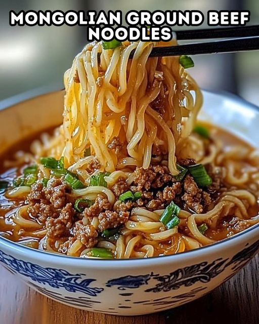 Mongolian Ground Beef Noodles