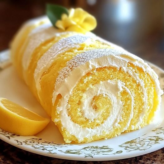 Velvet Lemon Cream Roll Cake