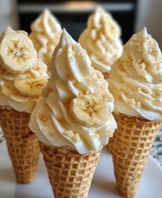 Banana Pudding Cheesecake Cones