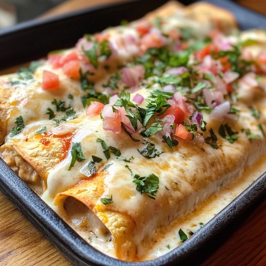 Cheesy Chicken Enchiladas with Creamy Sauce