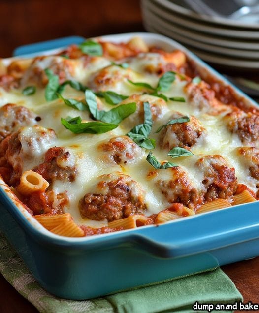 Dump and Bake Meatball Casserole