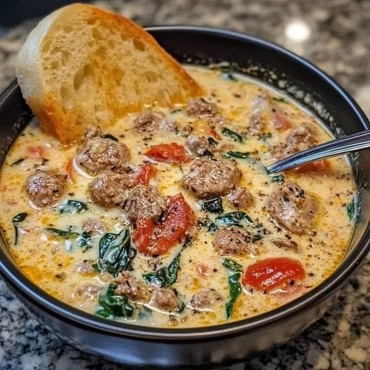 Creamy Parmesan Italian Sausage Soup