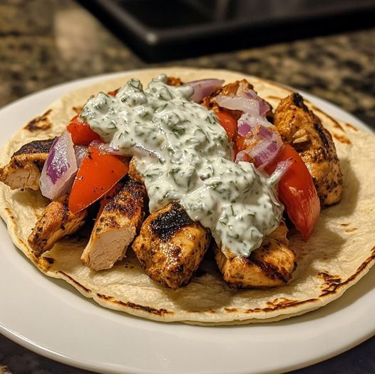 Greek Chicken Gyros with Cucumber Tzatziki