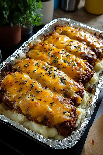 Cheesy Meatloaf Over Mashed Potatoes: Comfort Food at Its Best